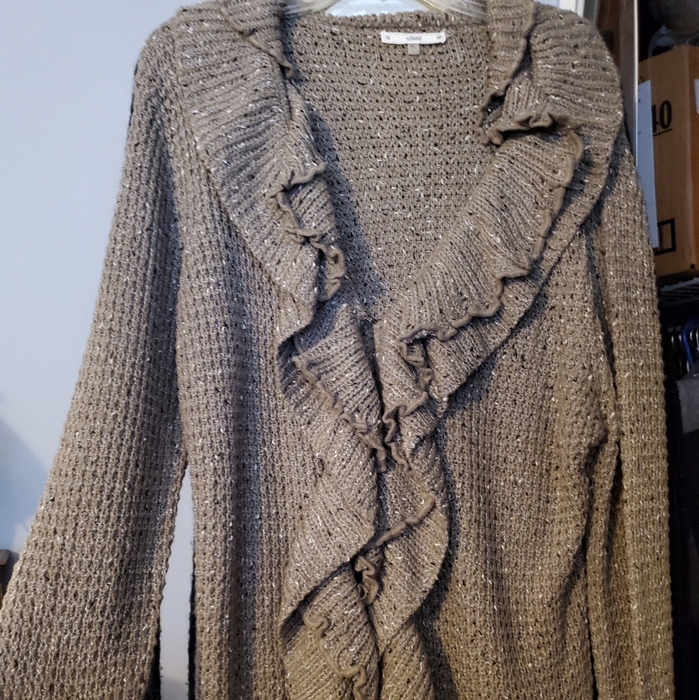 EUC Sweater with cascading front ruffles